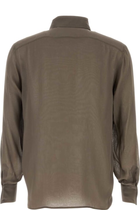 Saint Laurent Clothing for Men Saint Laurent Brown Silk Shirt