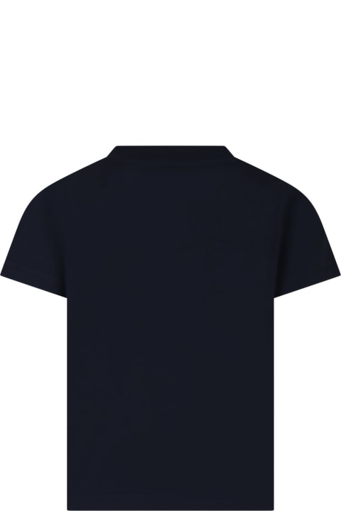 Moncler for Kids Moncler Blue T-shirt For Kids With Logo