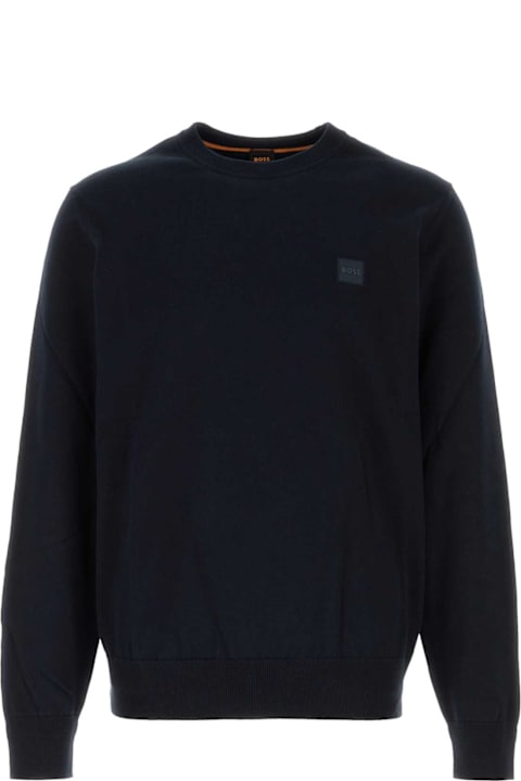 أدوات منزلية Hugo Boss Midnight Blue Cotton Blend Sweater