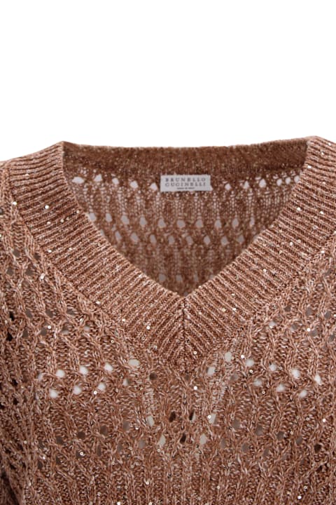 Brunello Cucinelli for Kids Brunello Cucinelli Openwork Sweater