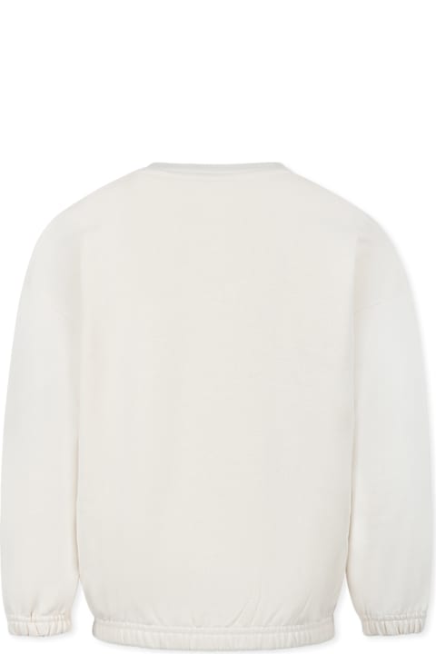 Homeware Mini Rodini Ivory Sweatshirt For Kids With Scarf Print
