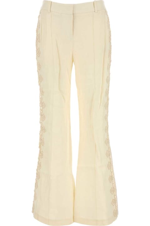 Zimmermann for Women Zimmermann Ivory Linen Illuminate Pant