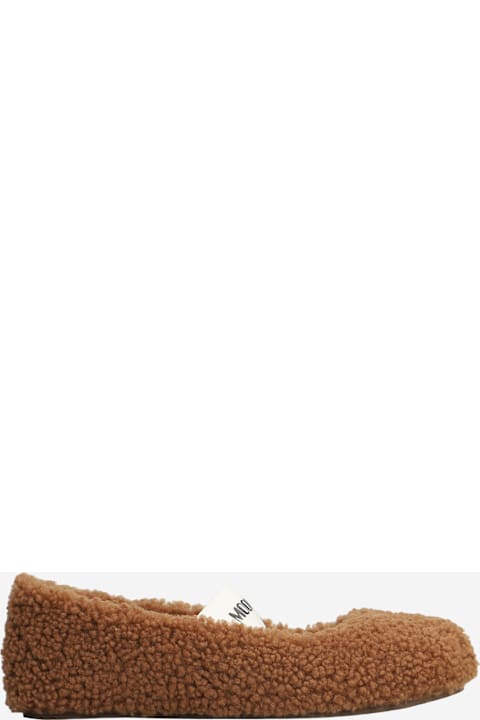 Moon Boot Shearling Ballerina Flats With Logo