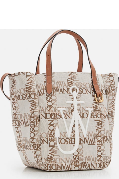 Totes for Men J.W. Anderson Double Logo Print Canvas Tote Bag