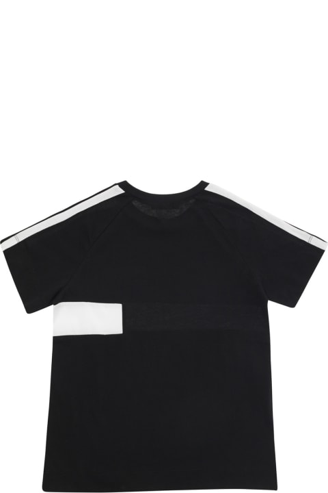 Marni T-Shirts & Polo Shirts for Boys Marni Black And White T-shirt With Logo Detail In Cotton Boy