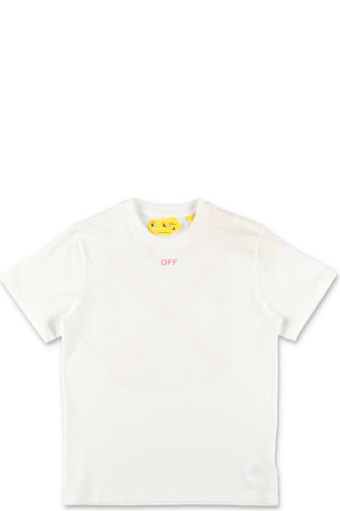 T-Shirts & Polo Shirts for Girls Off-White Off White T-shirt Bianca In Jersey Di Cotone Bambina