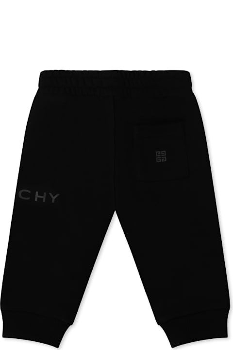 Givenchy Bottoms for Baby Girls Givenchy Black Trousers For Baby Boy With Logo