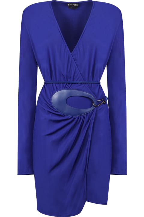 Homeware Tom Ford Leather Belt Wrap Around Mini Dress