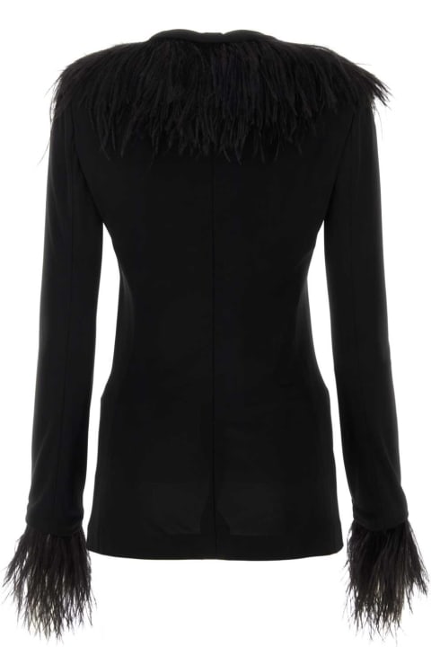 Alberta Ferretti Sweaters for Women Alberta Ferretti Black Crepe Blazer