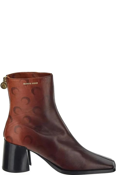 Marine Serre for Women Marine Serre Airbrushed Leather Ankle Boots