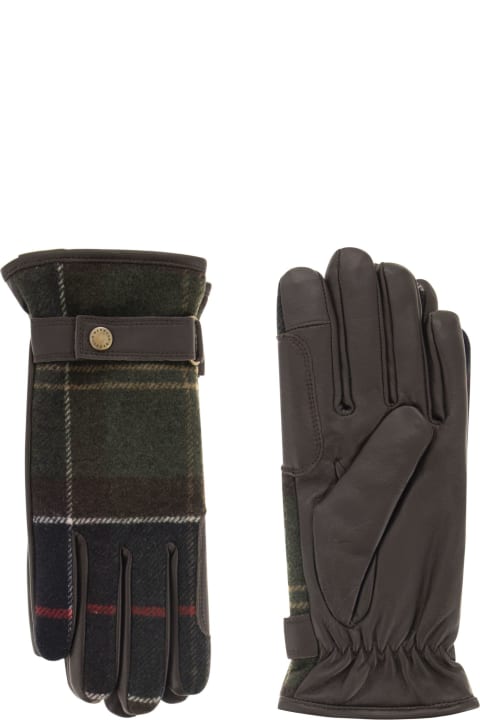 أدوات منزلية Barbour Aubrey Tartan-check Full-finger Panelled Gloves