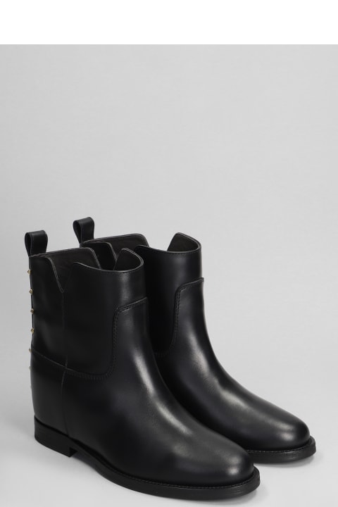 Via Roma 15 Boots for Women Via Roma 15 Ankle Boots Inside Wedge In Black Leather