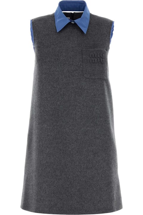 Sale for Women Miu Miu Grey Velour Mini Dress