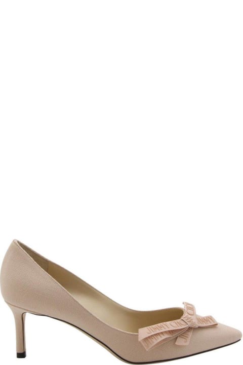 Jimmy Choo High-Heeled Shoes for Women Jimmy Choo Romy Bow Detailed Pointed Toe Pumps