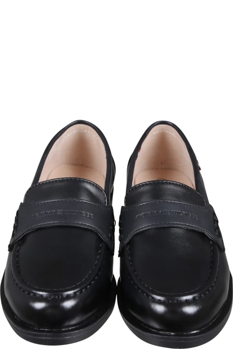 Tommy Hilfiger Shoes for Boys Tommy Hilfiger Black Loafers For Boy With Logo