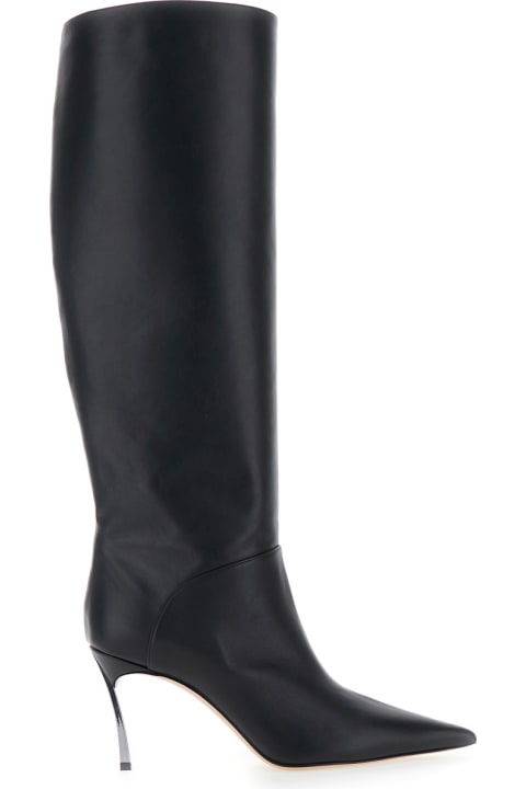 Casadei Boots for Women Casadei 'superblade' Black Knee-high Boots With Stiletto Heel In Leather Woman