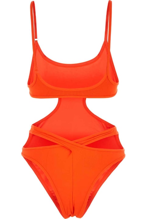 Swimwear for Women The Attico Fluo Orange Stretch Nylon Swimsuit