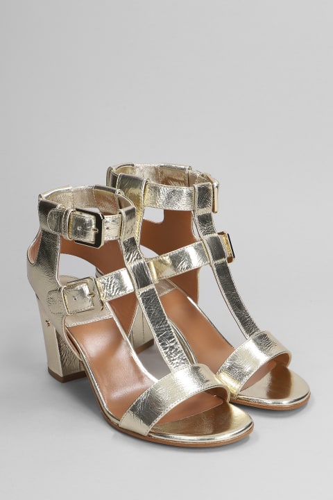 Helie Sandals In Platinum Leather