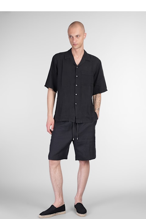 メンズ 120% Linoのウェア 120% Lino Shirt In Black Linen