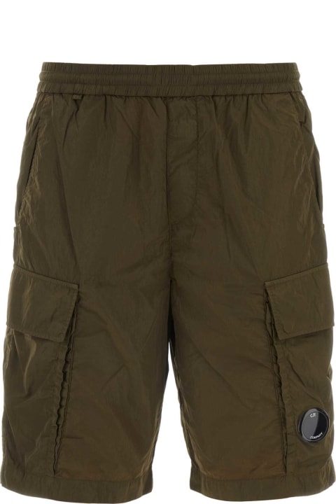 C.P. Company Pants for Men C.P. Company Army Green Nylon Bermuda Shorts