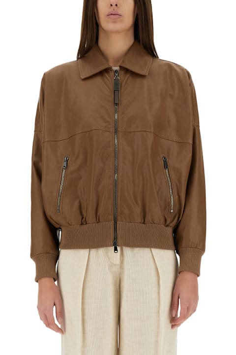 Brunello Cucinelli معاطف وجواكت لـ السيدات Brunello Cucinelli Leather Jacket