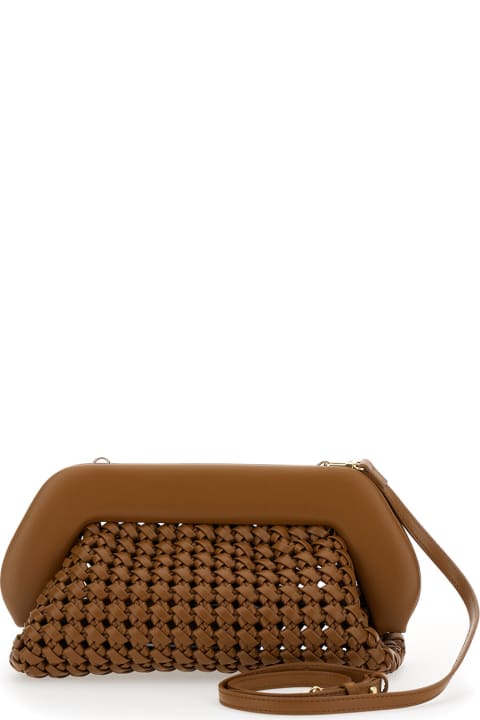 THEMOIRè Women THEMOIRè 'bios Knots' Brown Clutch Bag With Braided Design In Eco Leather Woman