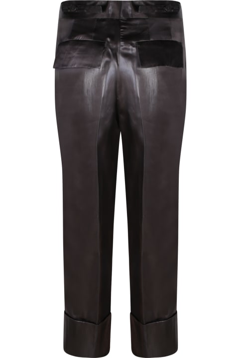 Sapio Pants & Shorts for Women Sapio Sapio Black Fluid Twill Trousers