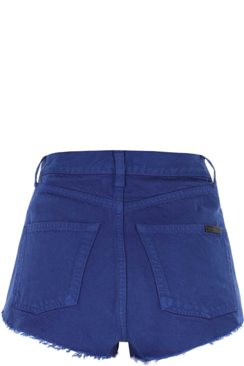 Saint Laurent Pants & Shorts for Women Saint Laurent Electric Blue Denim Shorts