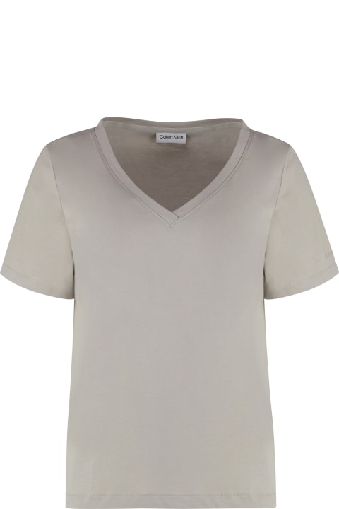 Calvin Klein Topwear for Women Calvin Klein V-neck Cotton T-shirt