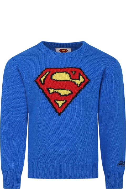 Homeware MC2 Saint Barth Blue Sweater For Boy With Superman
