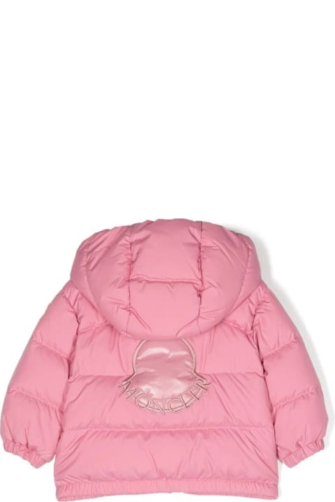 Topwear for Baby Girls Moncler Pink Ebre Down Jacket