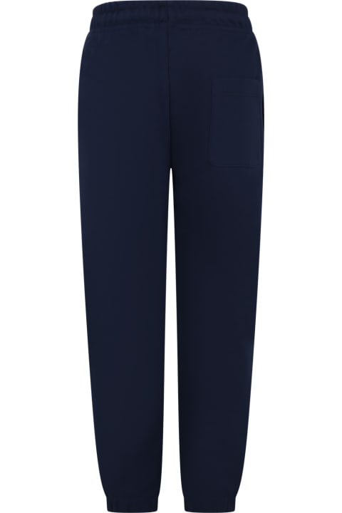 Bottoms for Boys MSGM Blue Trousers For Boy With Logo