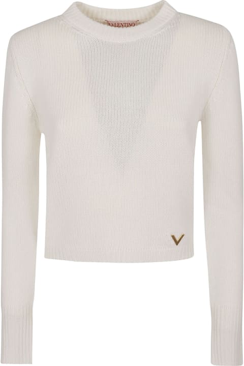 Sweaters for Women Valentino Garavani Pull In Cashmere V Gold