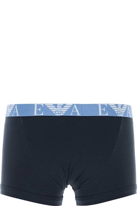 Homeware Emporio Armani Dark Blue Stretch Cotton Boxer Set