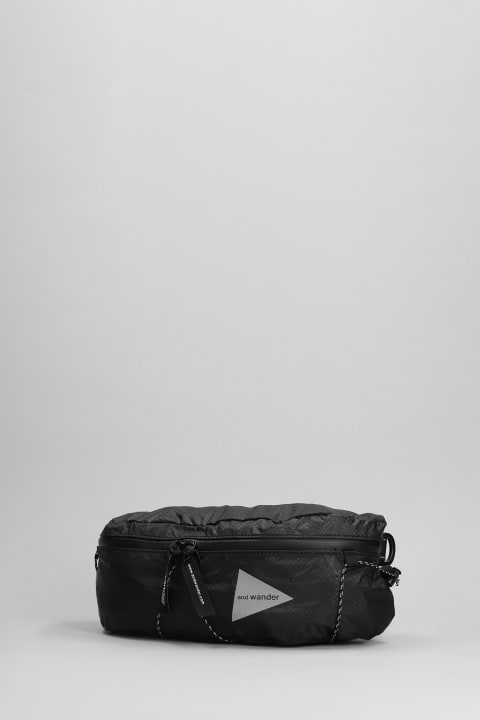 メンズ バッグ And Wander Waist Bag In Black Nylon