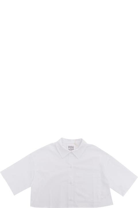 ガールズ Douuodのシャツ Douuod White Cropped Shirt