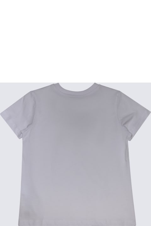 Topwear for Girls Moschino White Multicolour Cotton T-shirt