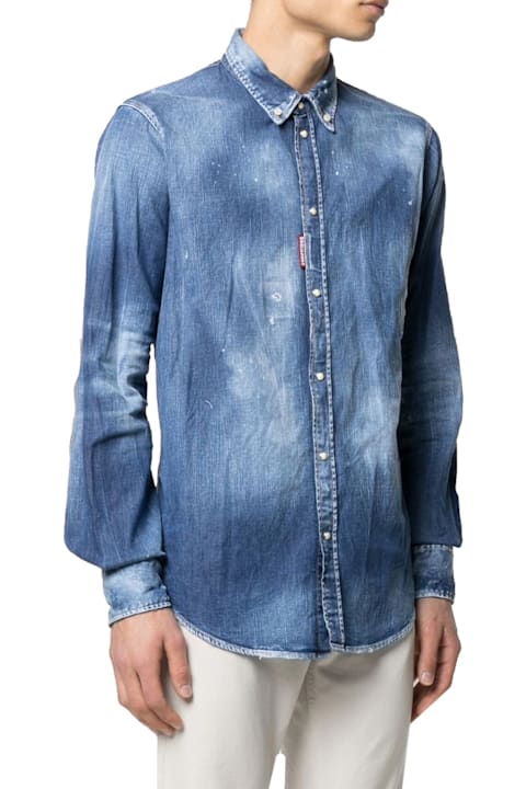 Homeware Dsquared2 Distressed Effect Denim Shirt