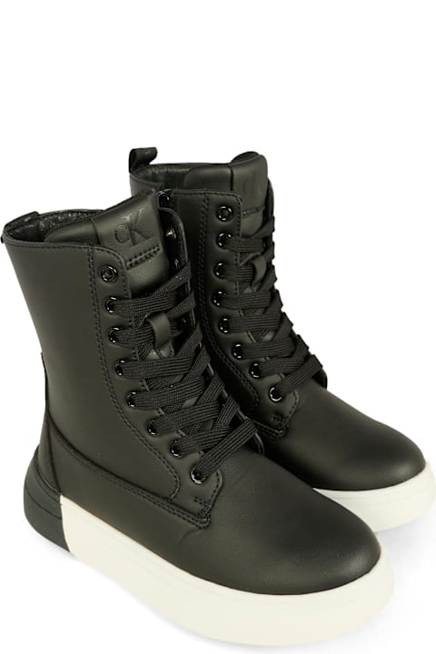 Homeware Calvin Klein Black Boots For Kids With Logo