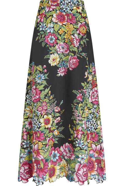 Etro Skirts for Women Etro Black Skirt With Bouquet Print