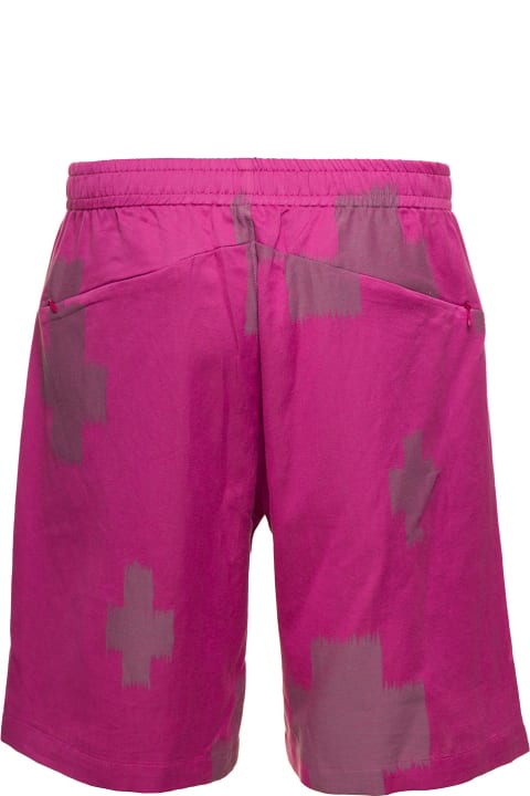 Needles Pants for Men Needles Fuchsia Shorts With All-over Cactus Print In Cotton And Linen Man