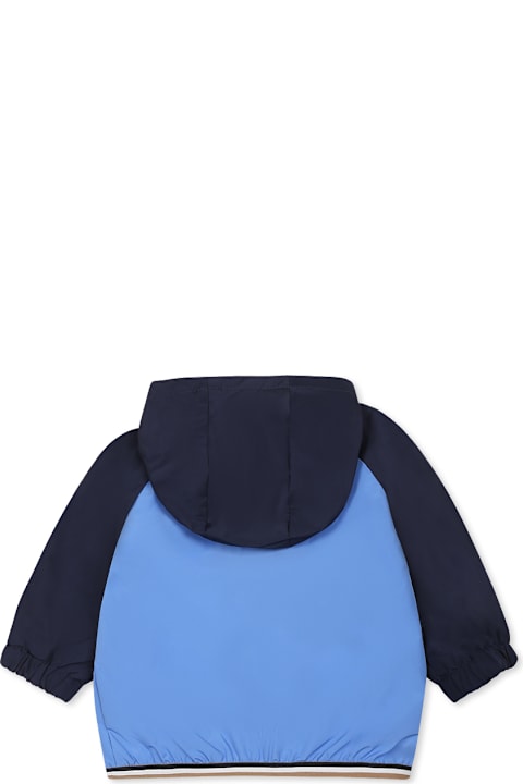 Homeware Hugo Boss Blue Windbreaker Jacket For Baby Boy With Logo