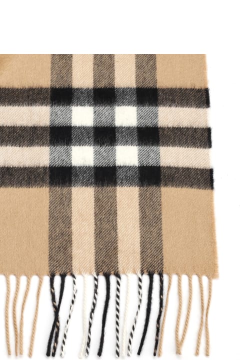 Burberry for Women Burberry Cashmere Scarf With Tartan Motif