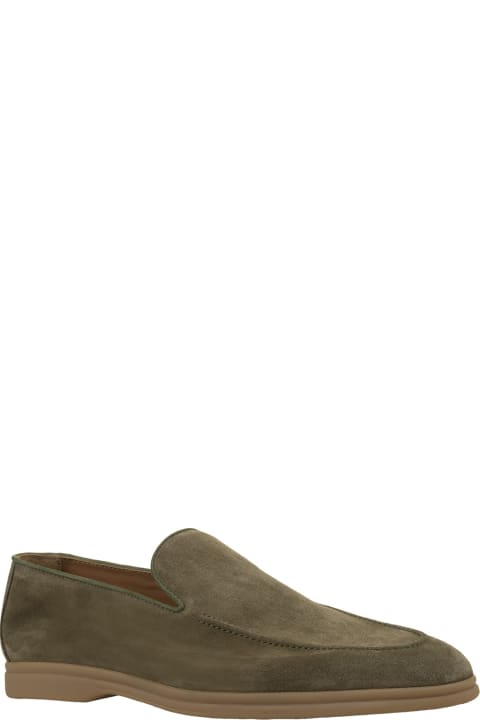 Doucal's for Men Doucal's Military Green Suede Loafers