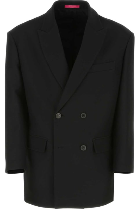 Valentino Garavani Coats & Jackets for Men Valentino Garavani Black Wool Blend Blazer