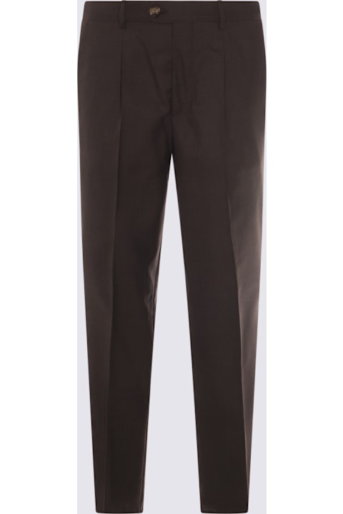 Brunello Cucinelli Pants for Men Brunello Cucinelli Brown Wool Pants