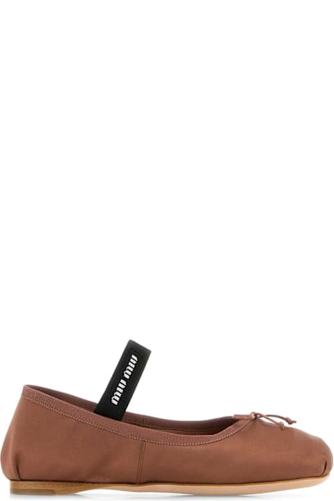 Homeware Miu Miu Dark Pink Satin Ballerinas