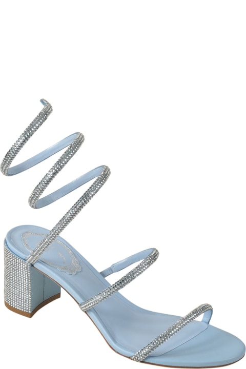 René Caovilla Shoes for Women René Caovilla Block-heel Twister Strap Embellished Sandals