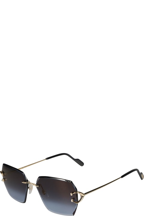 Cartier Eyewear Eyewear for Women Cartier Eyewear Pentagon Lens Straight Rim Sunglasses
