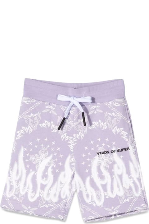 Vision of Super Bottoms for Boys Vision of Super Lilac Shorts Kids With Bandana Print